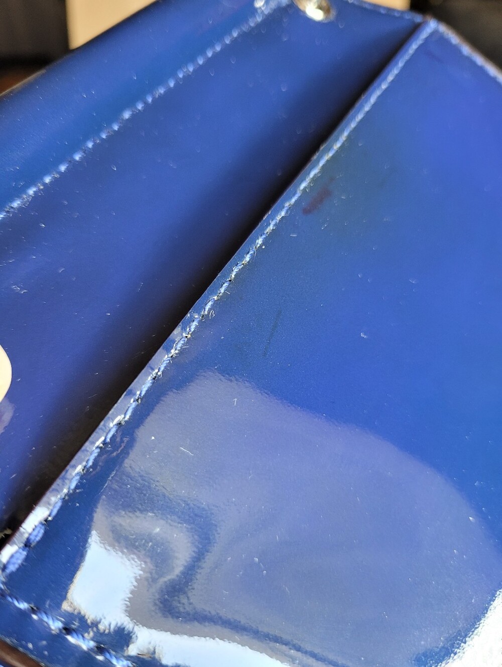 Coach Vintage Willis Midnight Royal Blue Patent Leather Bag Legacy Crossbody - Picture 16 of 16